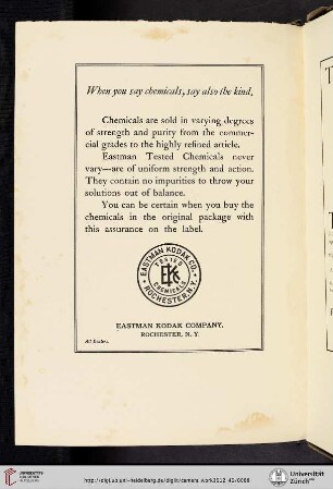 Eastman Kodak Company [Tested Chemicals]