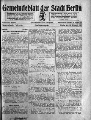 Sonderausgabe, 27. Oktober 1923