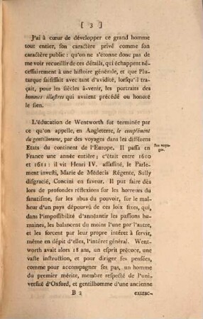 Essai sur la vie de T. Wentworth Comte de Strafford, principal ministre d'Angleterre sous Charles I. ainsi que sur l'histoire générale d'Angleterre, d'Ecosse et d'Irlande à cette époque