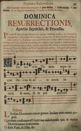 Dominica Resurrectionis. Apertio Sepulchri, & Processio.