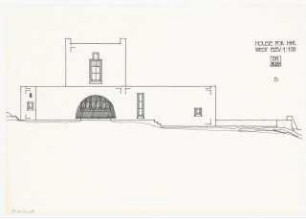 Wohnhaus Cave, Ios: Ansicht Westen 1:100 Variante B