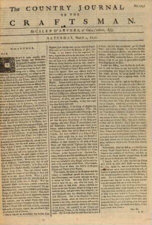 The country journal, or the craftsman. 1751