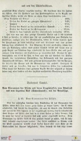 Siebentes Capitel: Vom Einrammen der Pfähle und deren Tragfähigkeit; vom Pfahlrost und vom liegenden Rost (Schwellenrost); von der Grundsäge