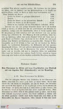Siebentes Capitel: Vom Einrammen der Pfähle und deren Tragfähigkeit; vom Pfahlrost und vom liegenden Rost (Schwellenrost); von der Grundsäge