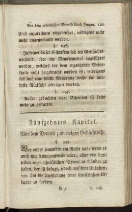 Fünfzehntes Kapitel. Von dem Beweise zum ewigen Gedächtniße.