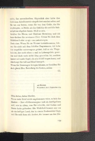 An Herder Wandsbeck, den 1. September 1775