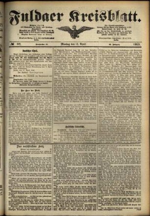 Ausgabe vom Montag, den 18. April 1910.