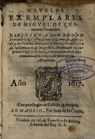 Novelas exemplares de Miguel de Cervantes Saavedra