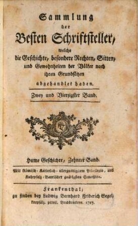 David Hume, Esq. Geschichte von Großbritannien : Aus dem Englischen übersetzt, 10. Von Elisabeth
