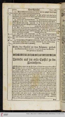 [Die Epistel zu den Corinthern]