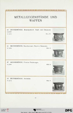 Metallgegenstände und Waffen (Nr. 45-70)