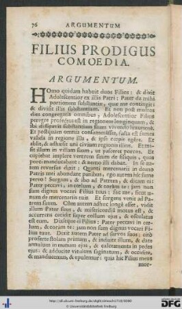 Filius Prodigus Comoedia.