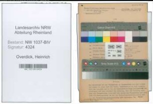 Entnazifizierung Heinrich Overdick , geb. 29.09.1903 (Amtsinspektor)
