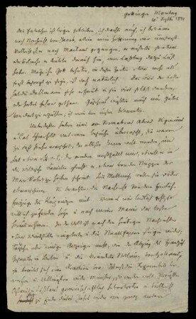 Brief von Wilhelm Grimm an Ludwig Hassenpflug