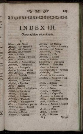 Index III. Geographiae recentioris.