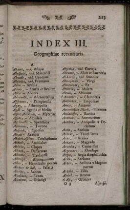 Index III. Geographiae recentioris.