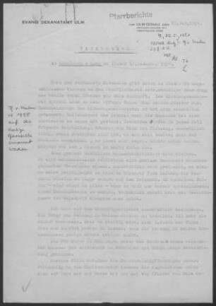 Mähringen-Lehr: Visitationsbericht mit Pfarrbericht 1954