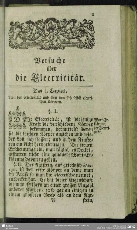 Versuche über die Electricität