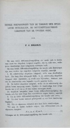 Eenige toepassingen van de theorie der singuliere integralen, bij differentiaalvergelijkingen van de tweede orde.
