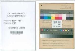 Entnazifizierung Walter Passmann , geb. 01.12.1913 (Angestellter)