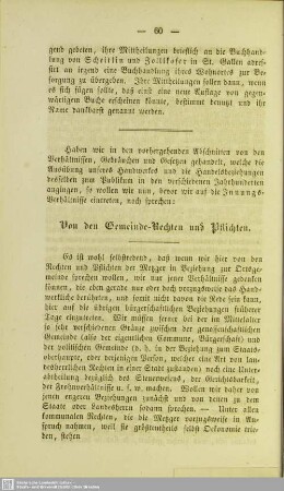 Von den Gemeinde-Rechten und Pflichten