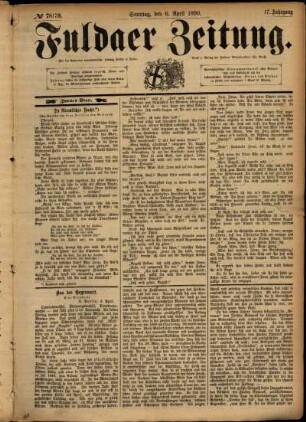 Zweite Ausgabe vom Sonntag, den 06. April 1890.