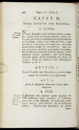 Caput II. Nexus Ecclesiae cum Republica.