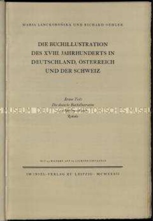 Buch über die Buchillustration im 18. Jahrhundert im deutschsprachigen Raum, Bd. 1