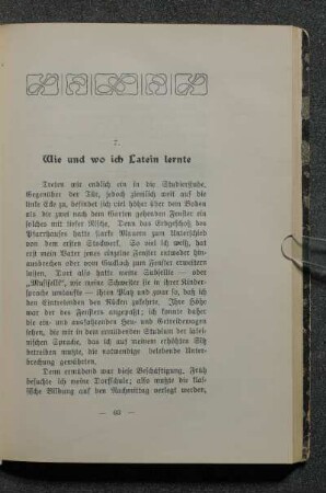 7. Wie und wo ich Latein lernte