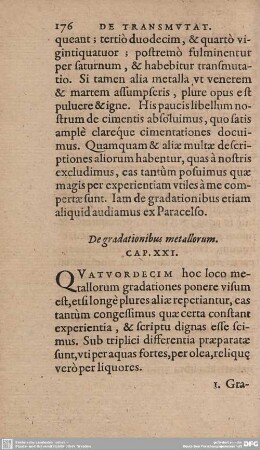 De gradationibus metallorum. Cap. XXI.