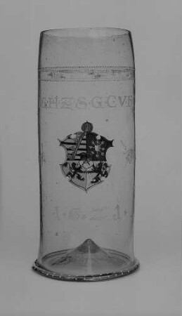 Humpen mit sächsischem Wappen aus Schloß Moritzburg