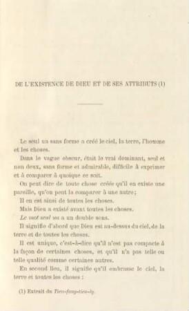 De l'existence de Dieu et de ses attributs