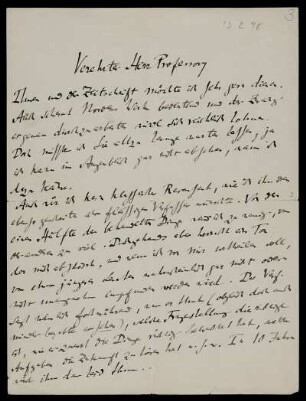Nr. 3: Brief von Ludwig Traube an Edward Schröder, München, 13.2.1898