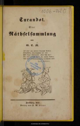 Turandot : eine Räthselsammlung