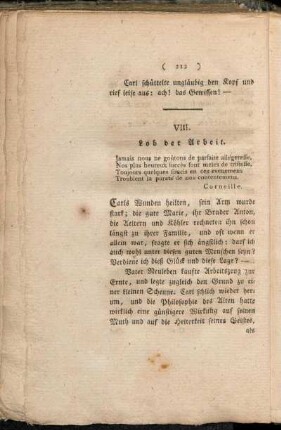 VIII. Lob der Arbeit