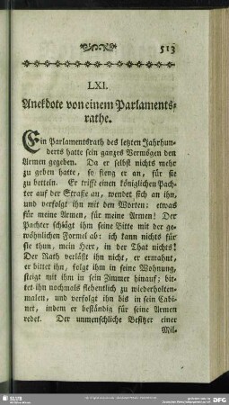 LXI. Anekdote von einem Parlamentsrathe