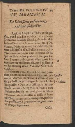 IV. Membrum De Divisione pactorum ratione subiecti?