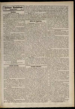 Dritte Ausgabe vom Samstag, den 11. Januar 1913.