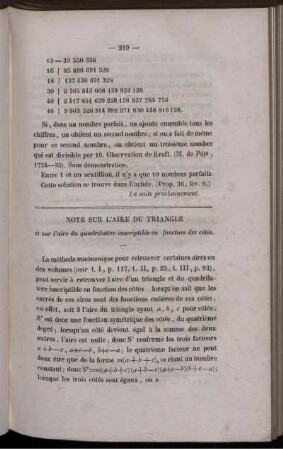 Note sur l´aire du triangle.