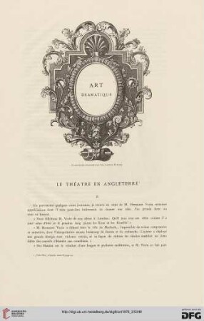 4: Art dramatique, [2] : Le théatre en Angleterrre