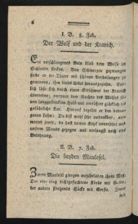 II. B. 7. Fab. Die beyden Maulesel