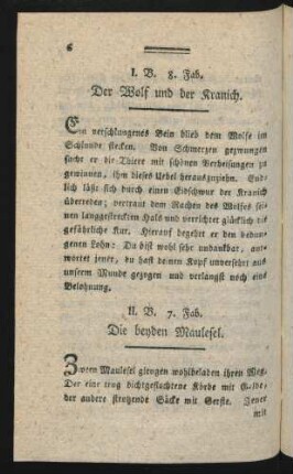 II. B. 7. Fab. Die beyden Maulesel