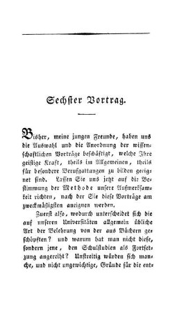 Sechster Vortrag.