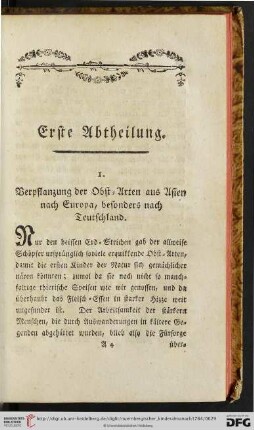 Erste Abtheilung