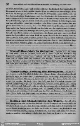 Kartoffelkrankheit in Ostindien.