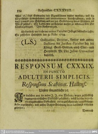 Responsum CXXXIX. In Puncto Adulterii Simplicis