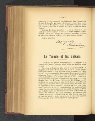 La Turquie et les Balkans.