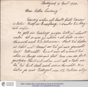 Brief vom 09.04.1920