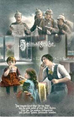 Postkarte der Serie "Heimatgrüße", mit Vers