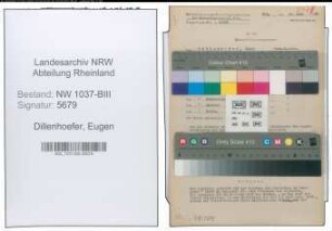 Entnazifizierung Eugen Dillenhoefer , geb. 11.11.1895 (Sekretaer)